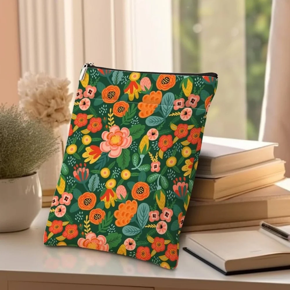 Floral Zippered Tablet or Book Pouch